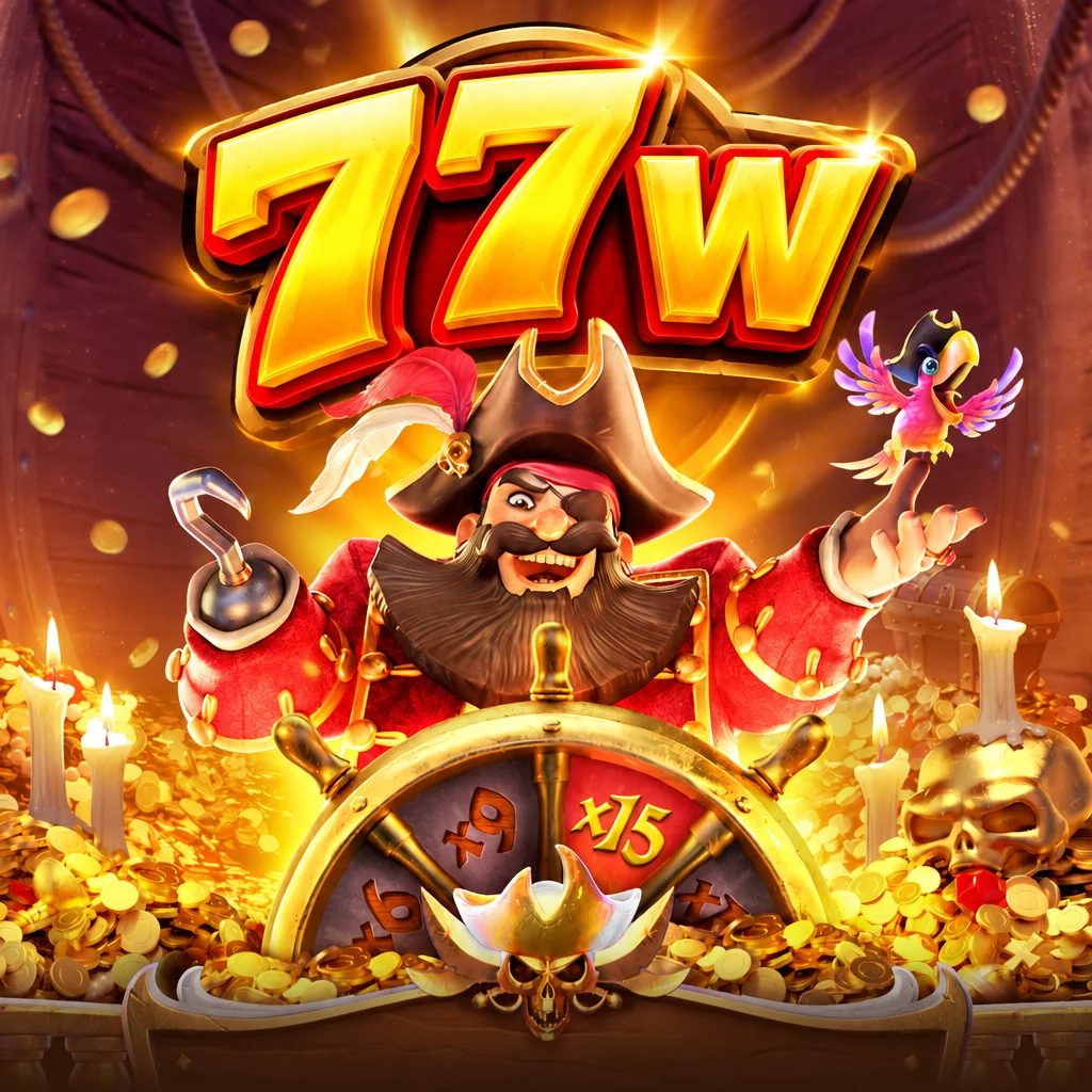 กัปตันโจรสลัดและเหรียญทองในเกม Captain's Bounty บน 77w