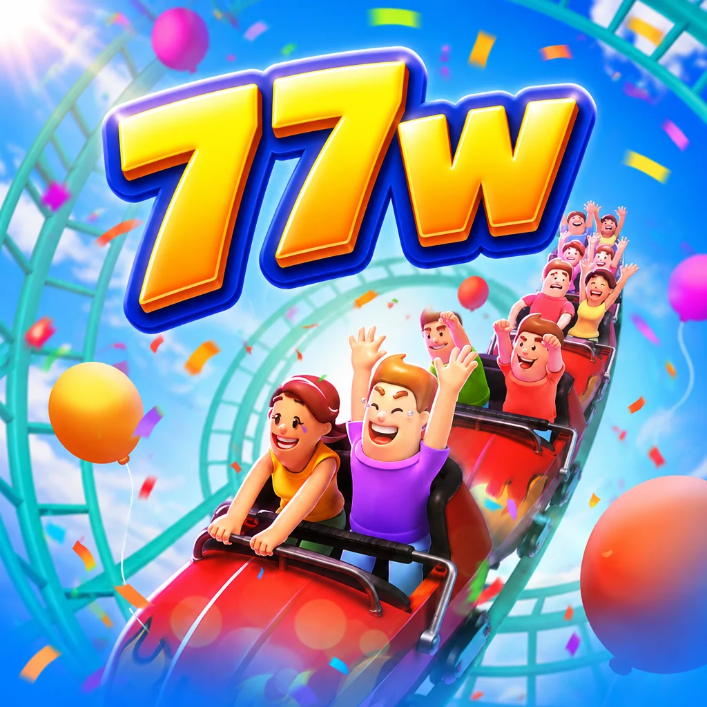 ภาพกราฟิกเครื่องเล่นรถไฟเหาะสุดเร้าใจจากเกม Wild Coaster บน 77w