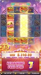 Wild Coaster · การสังเกตการเชื่อมต่อสัญลักษณ์ Wild และการสะสมตัวคูณเงินรางวัล
